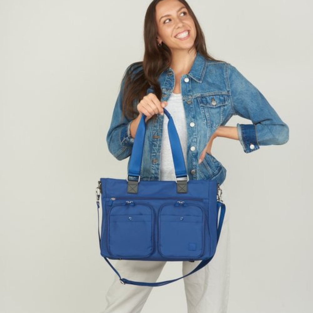 IHKWIP Laptop Travel Crossbody Tote in Navy - Picture 2 of 14